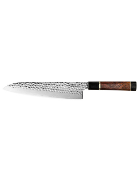 Coltello da chef Sayuto Desert Damascus martellato 21 cm
