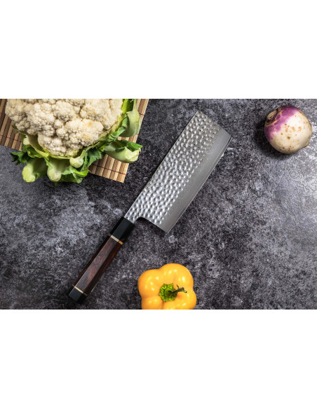 nakiri knife Sayuto Desert Damas martelé 17cm