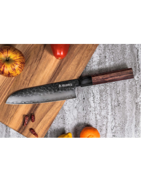 coltello santoku martellato Sayuto Sequoia San Mai 18cm
