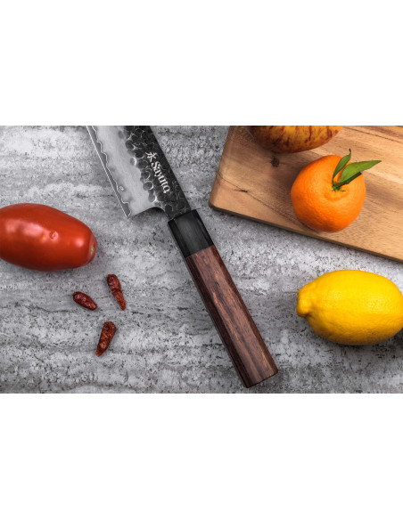 coltello santoku martellato Sayuto Sequoia San Mai 18cm