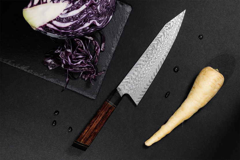 Kockkniv kiritsuke Fukito Desert Damaskus 67 lager 21cm