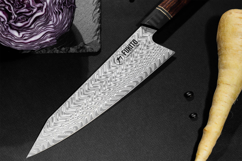 Kockkniv kiritsuke Fukito Desert Damaskus 67 lager 21cm