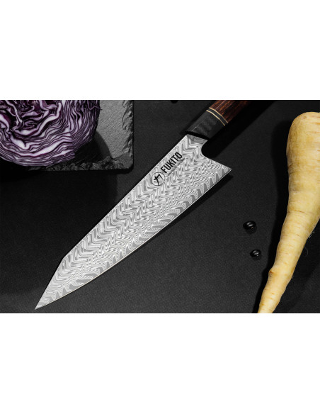Koksmes kiritsuke Fukito Desert Damascus 67 lagen 21cm