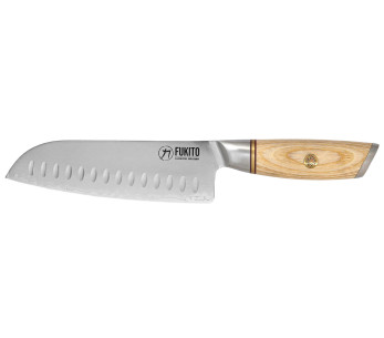 Santokuveitsi Fukito Pakka San Mai Granton terällä 18cm