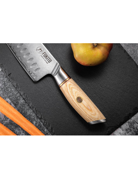 Santokukniv Fukito Pakka San Mai med grantonskær 18 cm