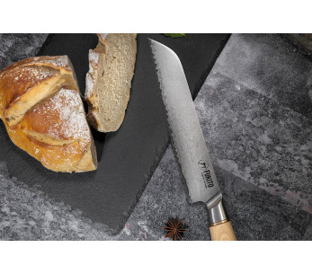 Faca para pão Fukito Pakka San Mai 21cm 2