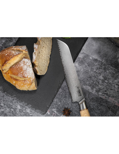 Faca para pão Fukito Pakka San Mai 21cm