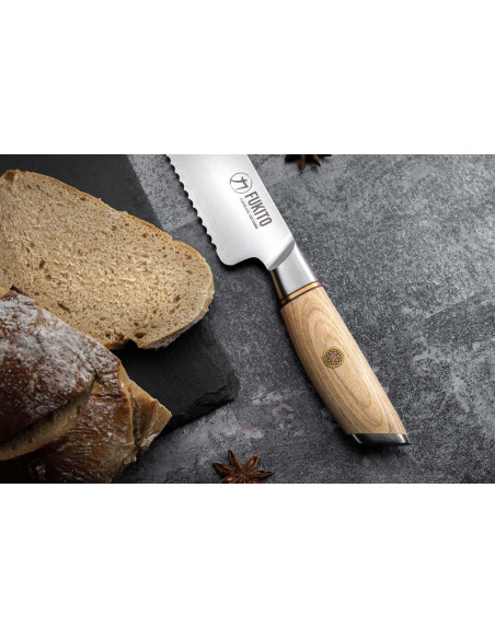 Bread knife Fukito Pakka San Mai 21cm
