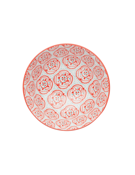 KitchenCraft glazed stoneware bowl, yellow and red floral motif