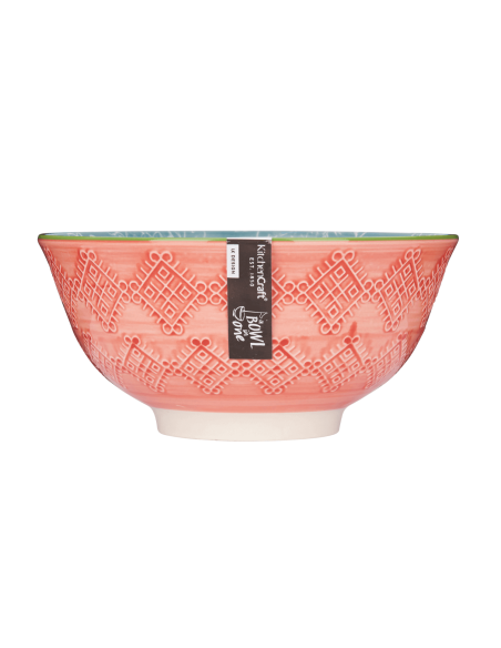 Ciotola in gres smaltato Kitchen Craft con motivo floreale grigio e rosso