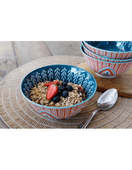 Kitchen Craft glaseret stentøjsskål med folkeligt motiv