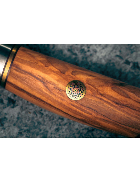 Coltello da chef Fukito Olive Damascus 14Cr 21 cm