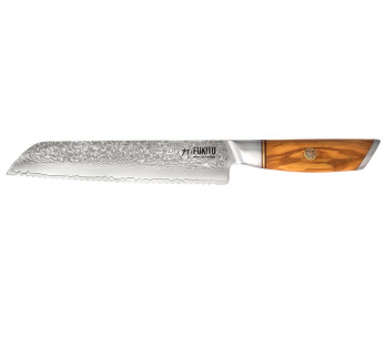 Fukito Olive Damaskus brødkniv 14Cr 21cm