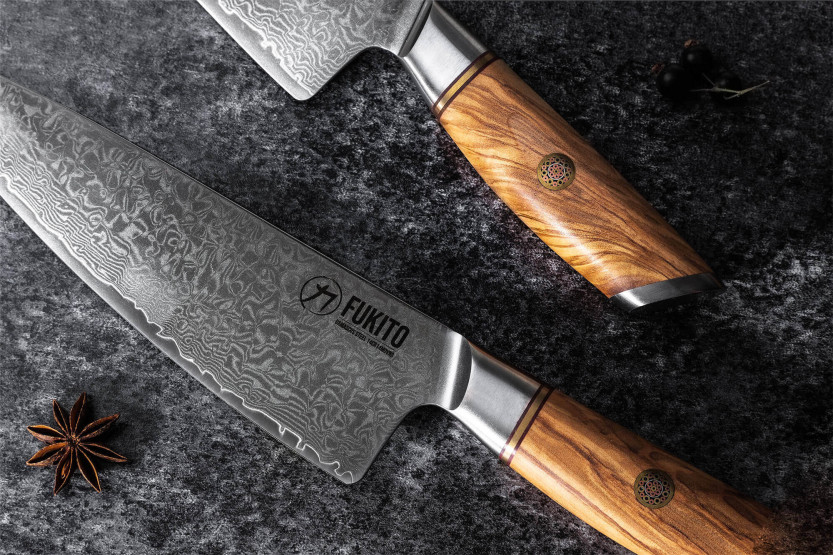 Coltello da disosso Fukito Olive Damascus 14Cr 15 cm