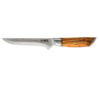 Fukito Olive Damascus 14Cr 15 cm utbeiningskniv