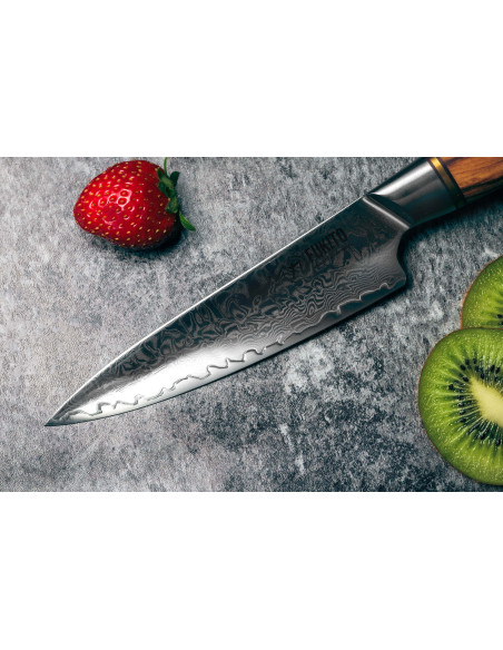 Fukito Olive Damascus 14Cr 13cm Universal veitsi