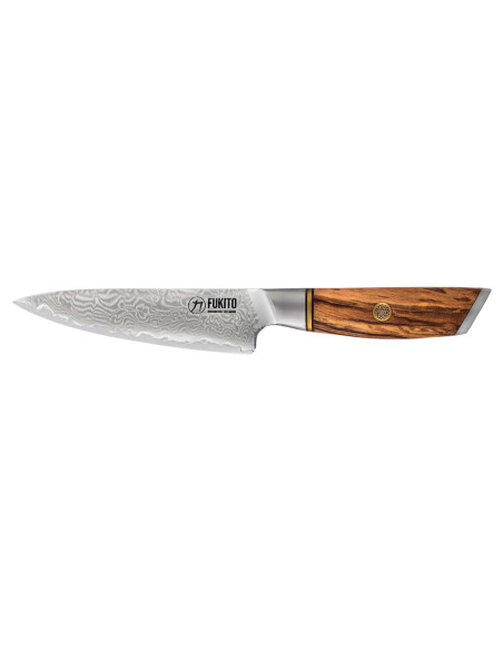 Fukito Olijf Damascus 14Cr 13cm Universeel mes
