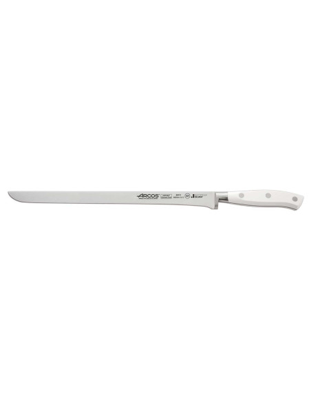 Coltello da prosciutto forgiato Riviera White Arcos, lama flessibile da 30 cm, acciaio NITRUM®.