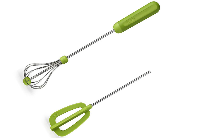 Conjunto de 2 chicotes mágicos Lékué verdes em sintético e aço inoxidável