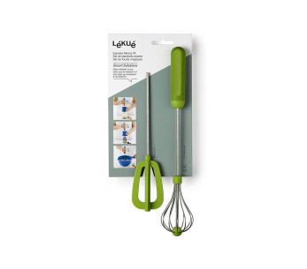 Set aus 2 magischen Peitschen Lékué grün aus Synthetik und Edelstahl 2