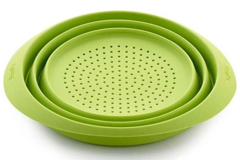 Lékué ø23cm coador retrátil de silicone Platina - Vermelho ou verde