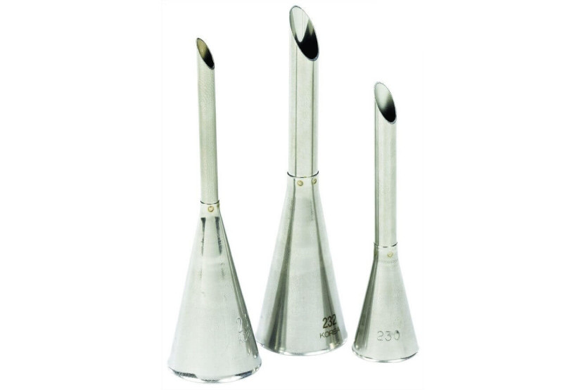 Conjunto de 3 bicos de aço inoxidável para recheio de massa choux - Ø 4, 6 e 8