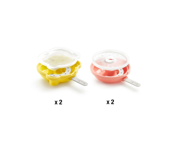 Conjunto de 4 formas de silicone Lékué para gelados - em forma de donut e pretzel