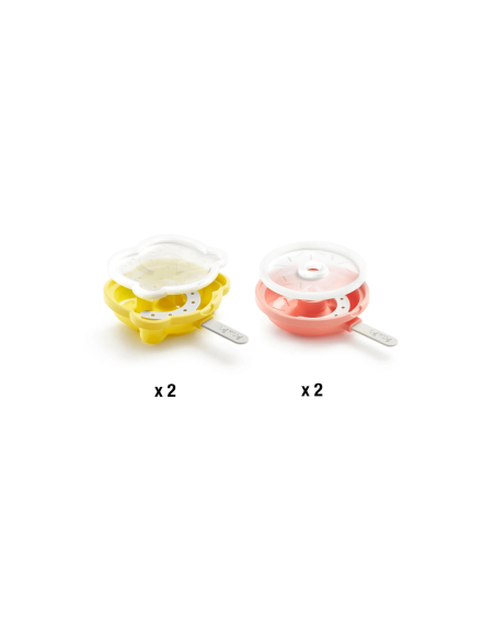 Set de 4 moldes de silicona para helado Lékué - Formas de donut y pretzel