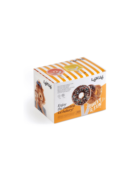 Set de 4 moldes de silicona para helado Lékué - Formas de donut y pretzel