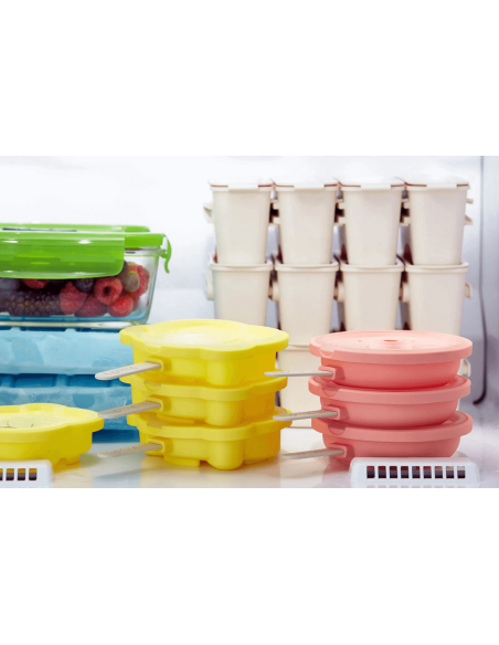 Set de 4 moldes de silicona para helado Lékué - Forma de donut y pretzel