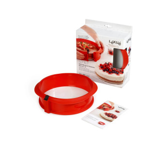 Avtakbar Lékué 23 cm rød silikonform + keramisk plate