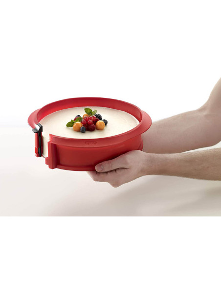Molde extraíble de silicona roja Lékué de 23 cm + plato de cerámica