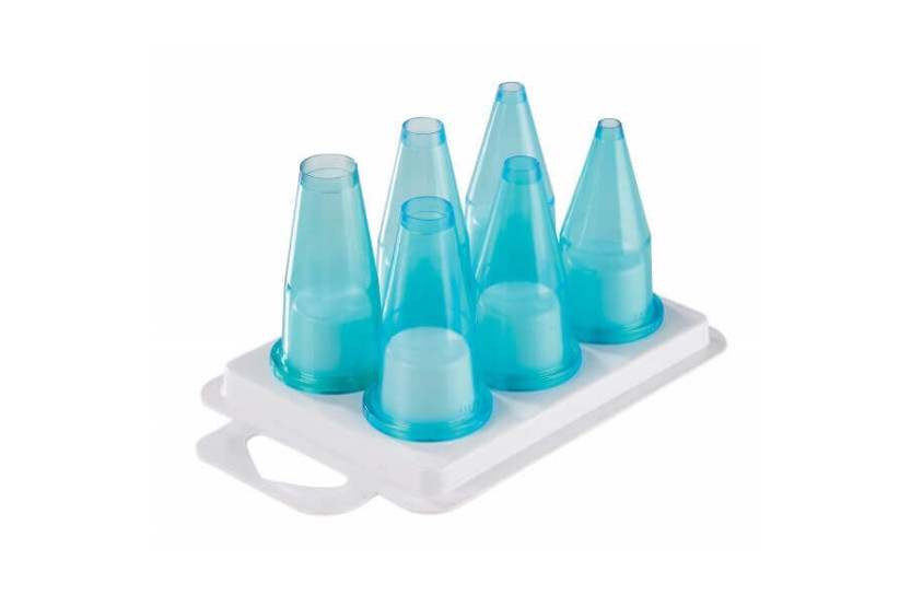 Set van 6 effen blauwe polycarbonaat stopcontacten