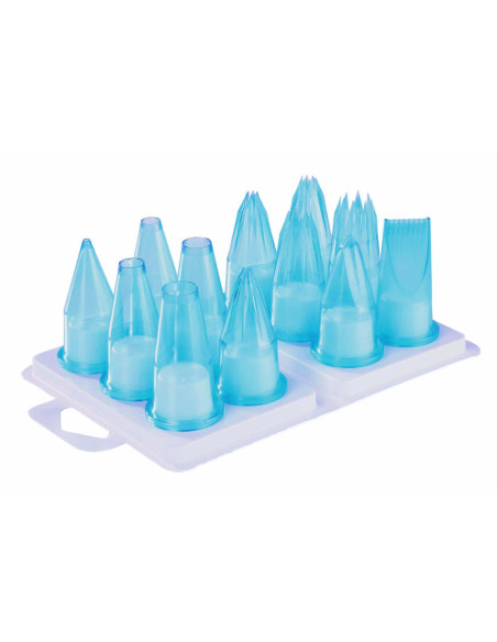 Sortiment von 12 Tüllen für Konditorei/Küche Polycarbonat blau