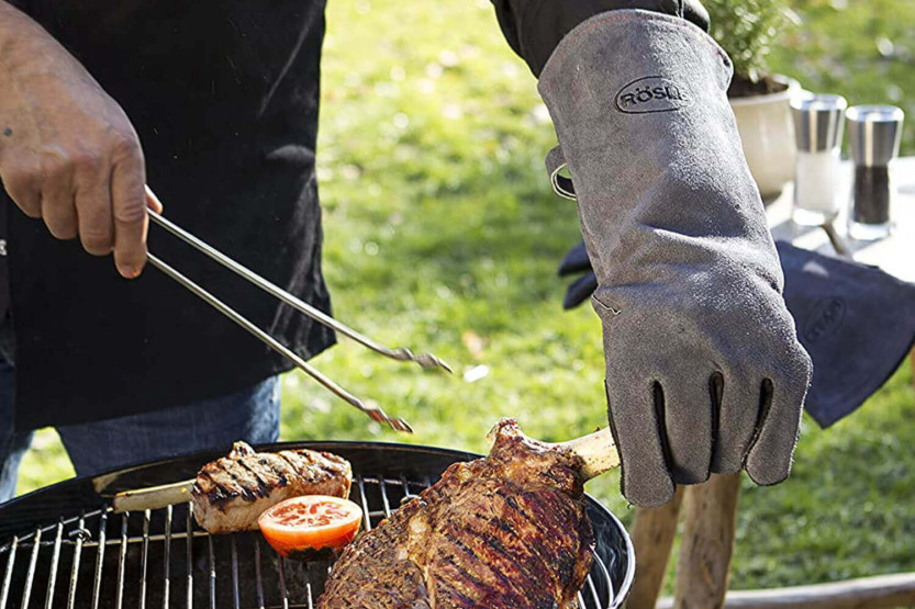 Par Rösle grillhansker i skinn - One size XL