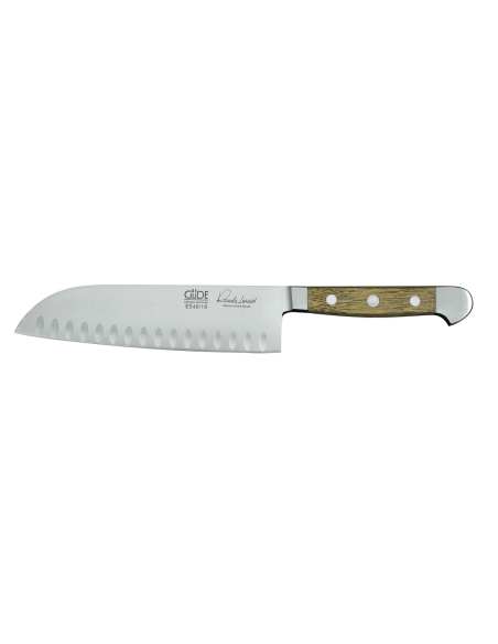 Güde Alpha Chêne 18 cm coltello santoku in acciaio forgiato con fori