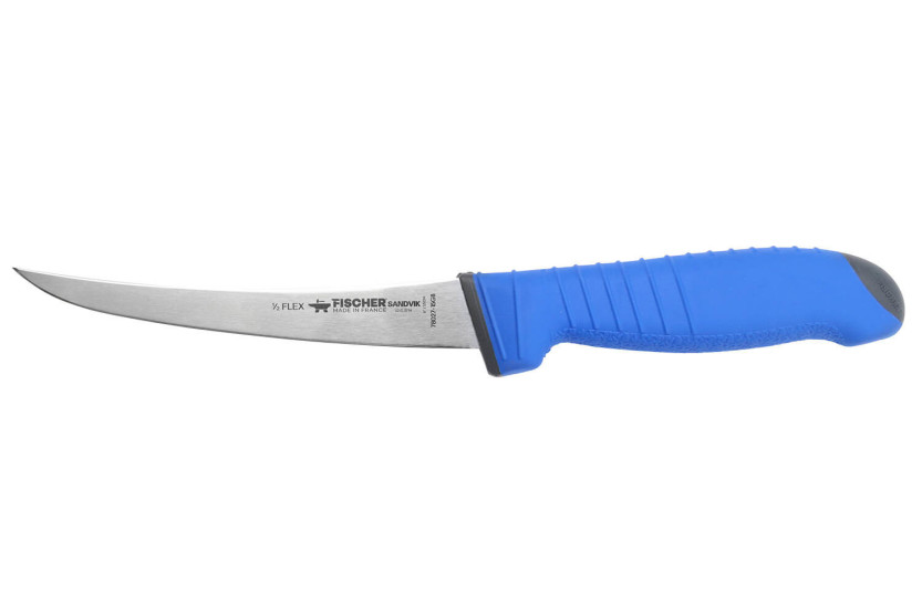 Cuchillo deshuesador semiflexible Fischer SANDVIK de 15 cm con mango ultra cómodo