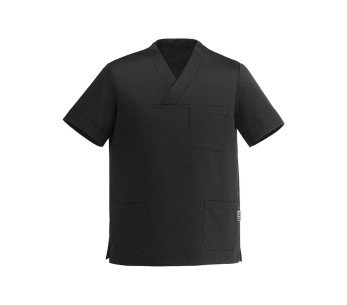 Egochef Leonardo svart kortärmad unisex köksjacka i polyester och bomull