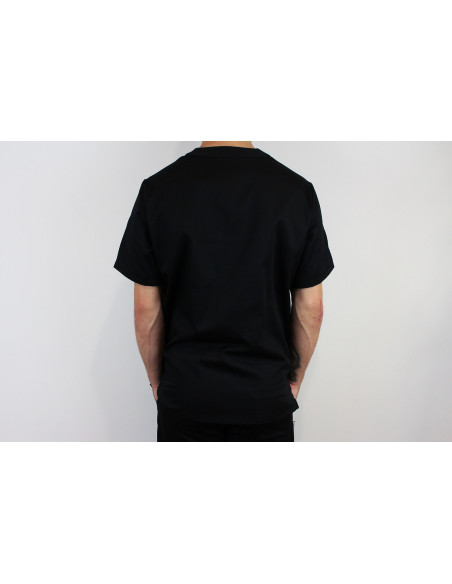 Egochef Leonardo zwart polyester en katoen unisex keukenjas met korte mouwen