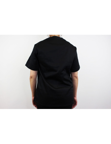 Egochef Leonardo zwart polyester en katoen unisex keukenjas met korte mouwen