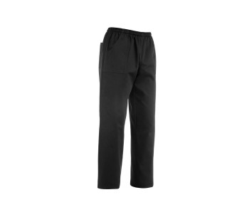 Egochef Coulisse unisex kjøkkenbukse i svart polyester og bomull med lommer