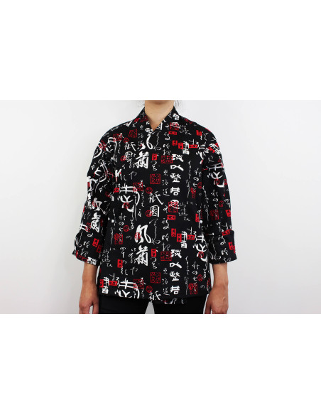 Chaqueta de cocina unisex Egochef Sushi personajes japoneses kimono 100% algodón manga larga