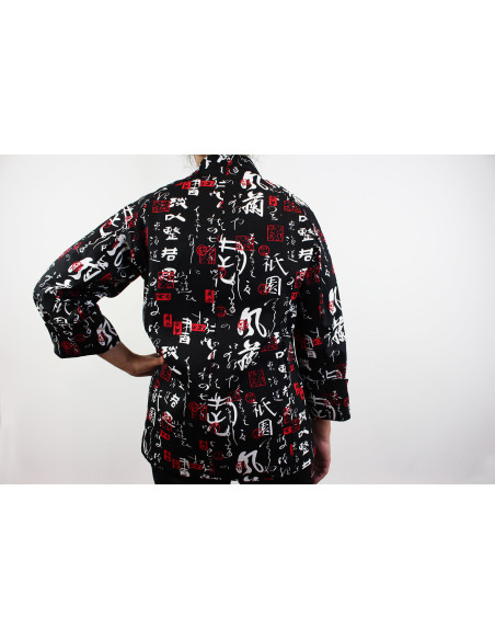 Unisex keukenjas Egochef Sushi Japanse karakters kimono 100% katoen lange mouwen