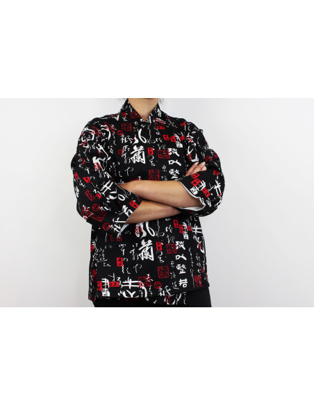 Chaqueta de cocina unisex Egochef Sushi personajes japoneses kimono 100% algodón manga larga