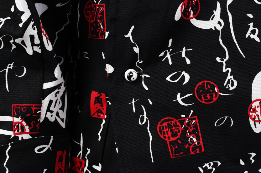 Unisex keukenjas Egochef Sushi Japanse karakters kimono 100% katoen lange mouwen