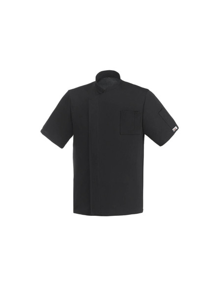 Egochef Pizzaiolo preto 100% Air Plus casaco de cozinha unissexo de manga curta