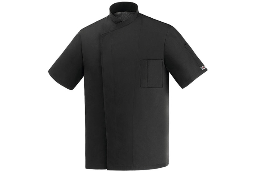Egochef Ottavio Air Plus preto 100% microfibra casaco de cozinha unissexo de manga curta