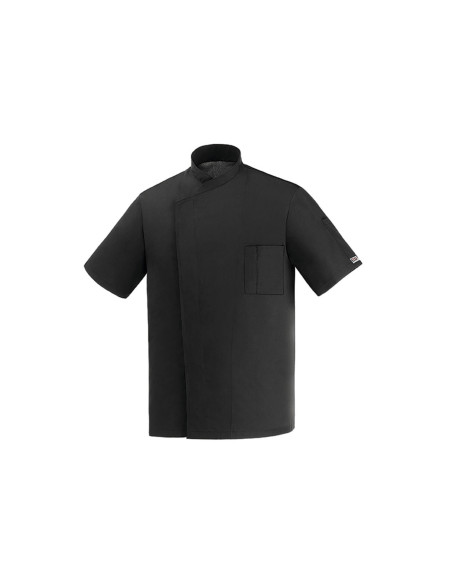 Egochef Ottavio Air Plus svart 100% mikrofiber kortärmad unisex köksjacka