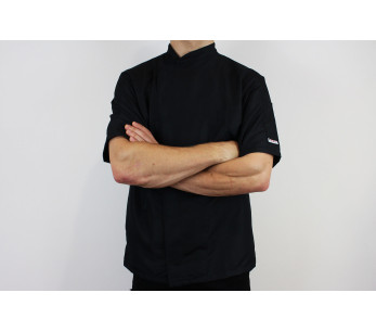 Egochef Ottavio Air Plus svart 100% mikrofiber kortärmad unisex köksjacka 2