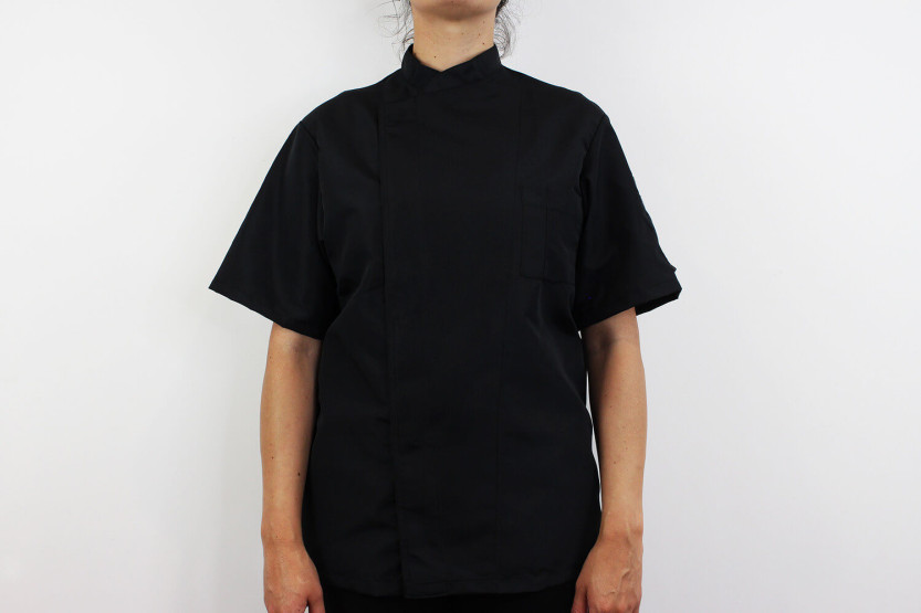 Egochef Ottavio Air Plus svart 100% mikrofiber kortärmad unisex köksjacka